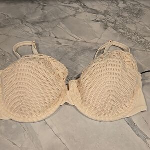 Shade & Shore Cream Ribbed Underwire Bra